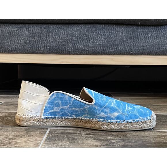 $999 NEW Christian Louboutin Espadon Espadrilles Blue Leather/Canvas Size 42/9 D main image 4